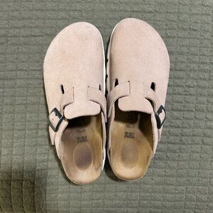 Papillio Women's Suede Platform Boston Birkenstock - Tan